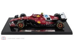 1:18 Burago FERRARI WITH SHOWCASE Formula 1 SF-25 TEAM SCUDERIA FERRARI HP NO 44 SEASON 2025 LEWIS HAMILTON
