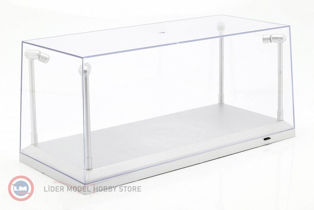 1:18 Led'li Showcase Gümüş Zemin