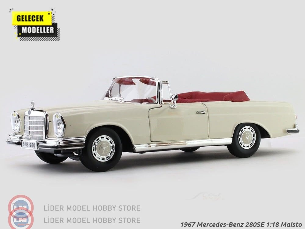 1:18 Maisto 1967 Mercedes Benz 280 SE Cabriolet