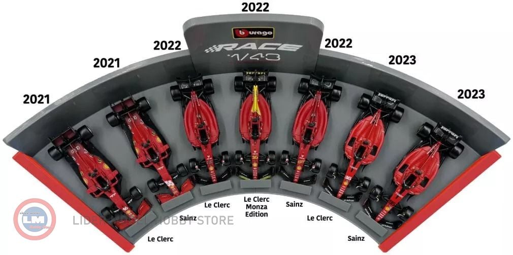 1:43 2021 Ferrari Set- SF21, 2022 F1-75, 2023 SF-23