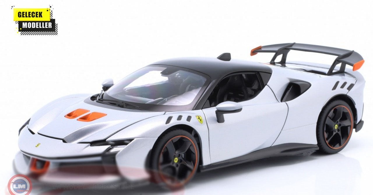 1:18 Burago 2024 Ferrari SF90XX STRADALE - BIANCO ARTICO