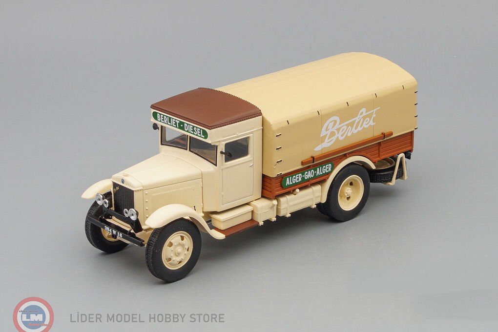 1:43 Atlas 1932 Berliet GVL 28 Truck Diesel Telonato Alger-Gao-Alger
