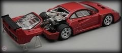 1:64 1996 Ferrari F40 LM Press Version RedSilver Wheels