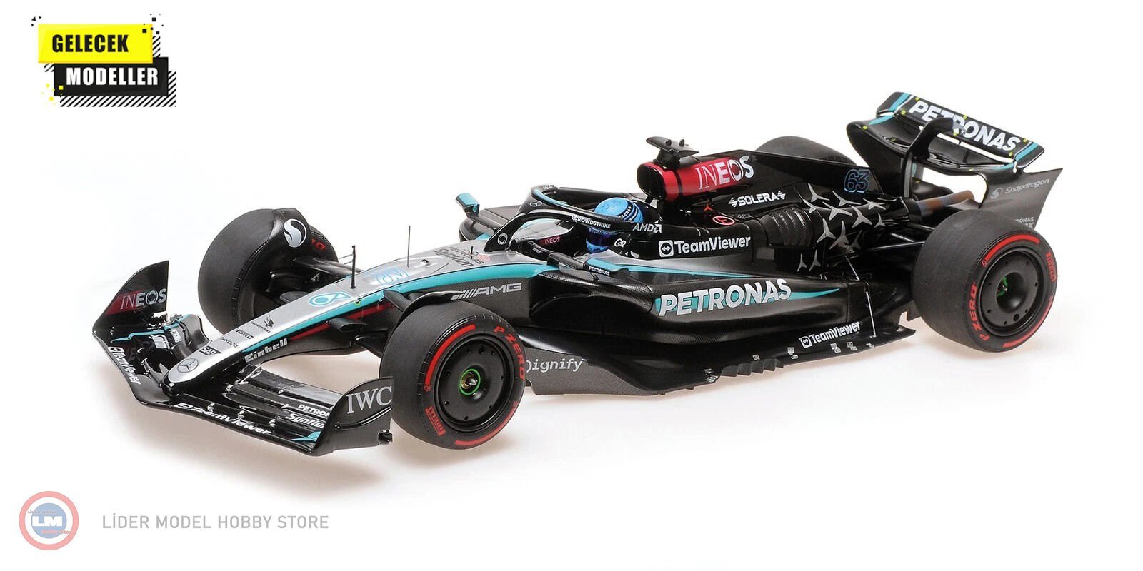 1:18 Minichamps  2024 Mercedes Benz PETRONAS W15 #63 E PERFORMANCE – BRITISH GP