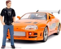 1:24 Jada 1995 Toyota Supra Fast and Furious, orange & Brian figure