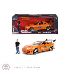 1:24 Jada 1995 Toyota Supra Fast and Furious, orange & Brian figure