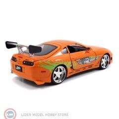 1:24 Jada 1995 Toyota Supra Fast and Furious, orange & Brian figure