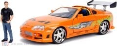 1:24 Jada 1995 Toyota Supra Fast and Furious, orange & Brian figure