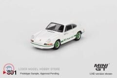 1:64 1973 Porsche 911 (901) 2,7 CARRERA RS GRAND PRIX WHITE WITH GREEN LIVERY