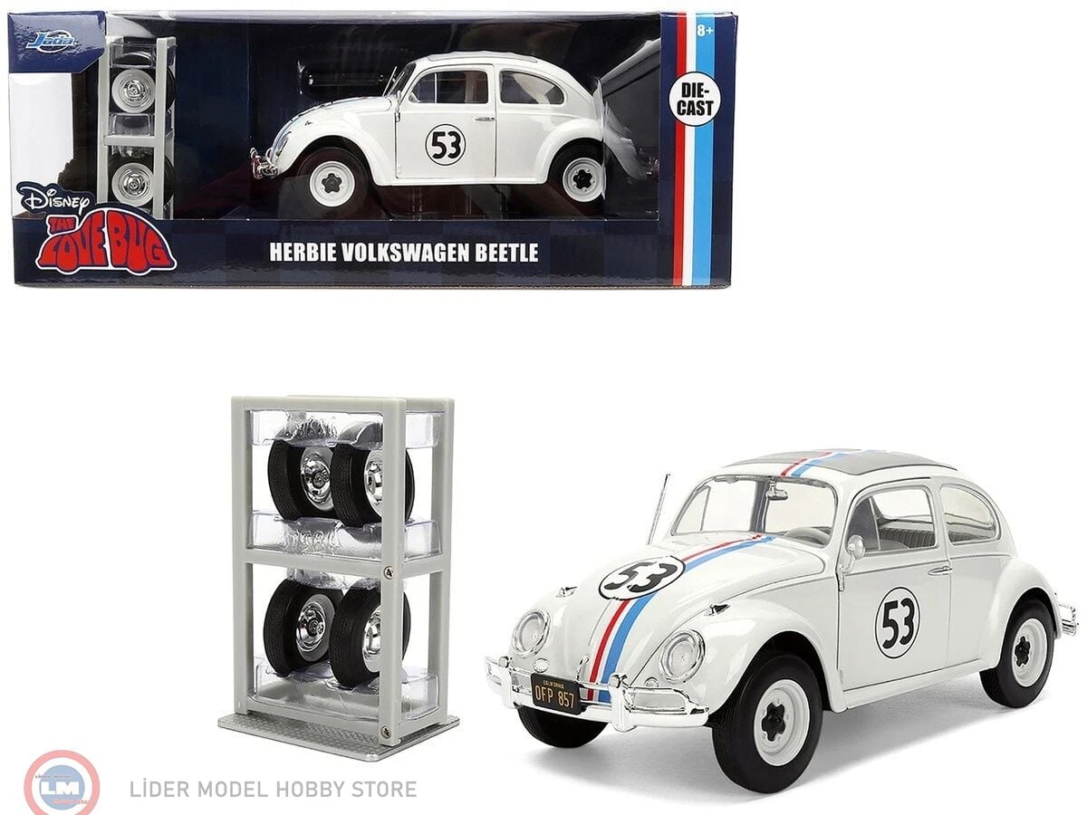 1:24 Jada Volkswagen Beetle #53 Herbie The Love Bug ve Jant seti