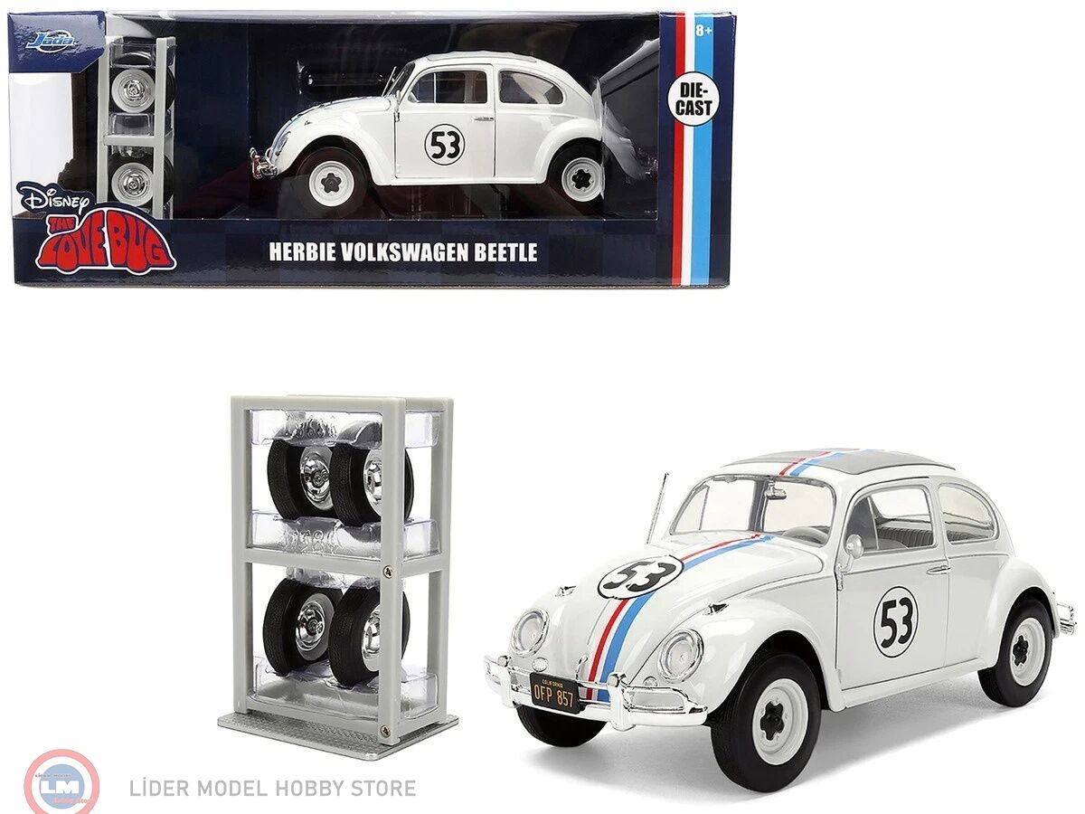 1:24 Jada Volkswagen Beetle #53 Herbie The Love Bug ve Jant seti