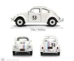 1:24 Jada Volkswagen Beetle #53 Herbie The Love Bug ve Jant seti