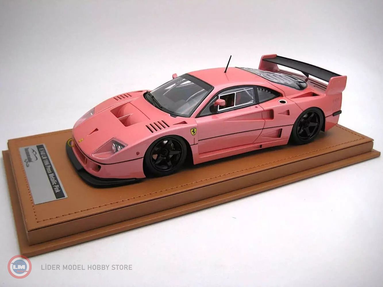 1:18 1996 Ferrari F40 LM Press Version Metallic Pink with 5 Spoke black Rims