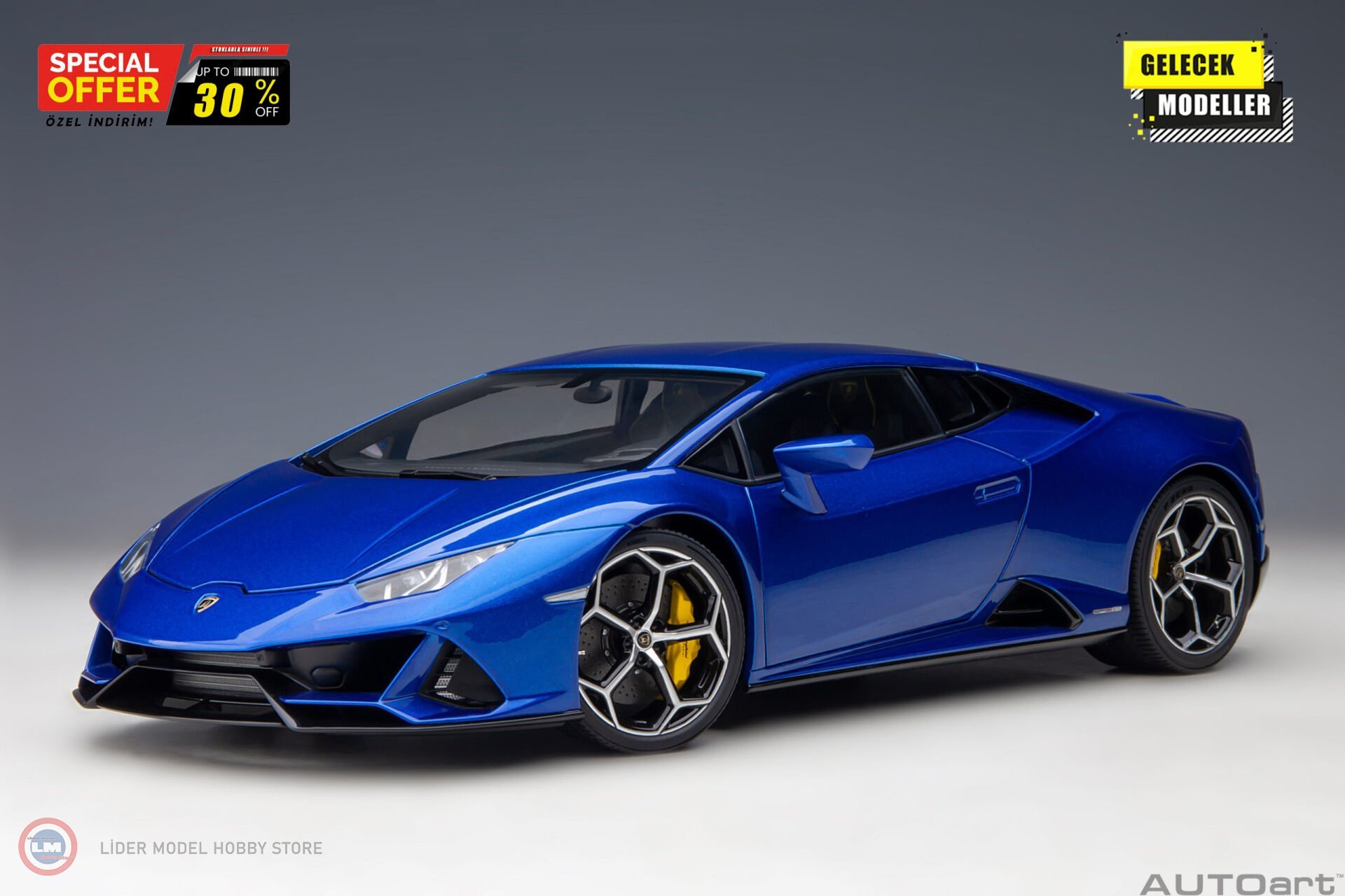 1:18 Autoart 2019 Lamborghini Huracan Evo (Blu Nethuns)