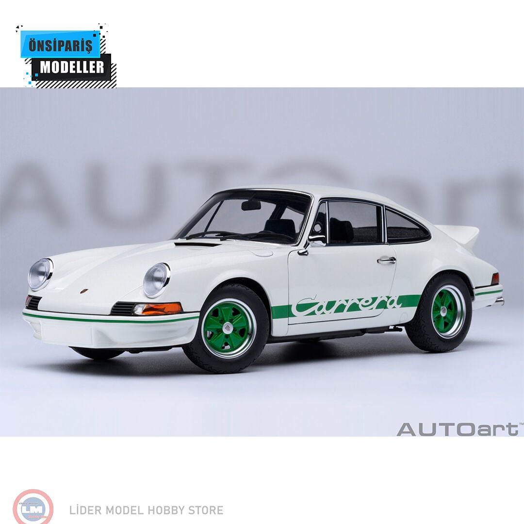 1:18 Autoart 1973 Porsche 911 Carrera 2.7 RS (Grand Prix White with Green stripes)