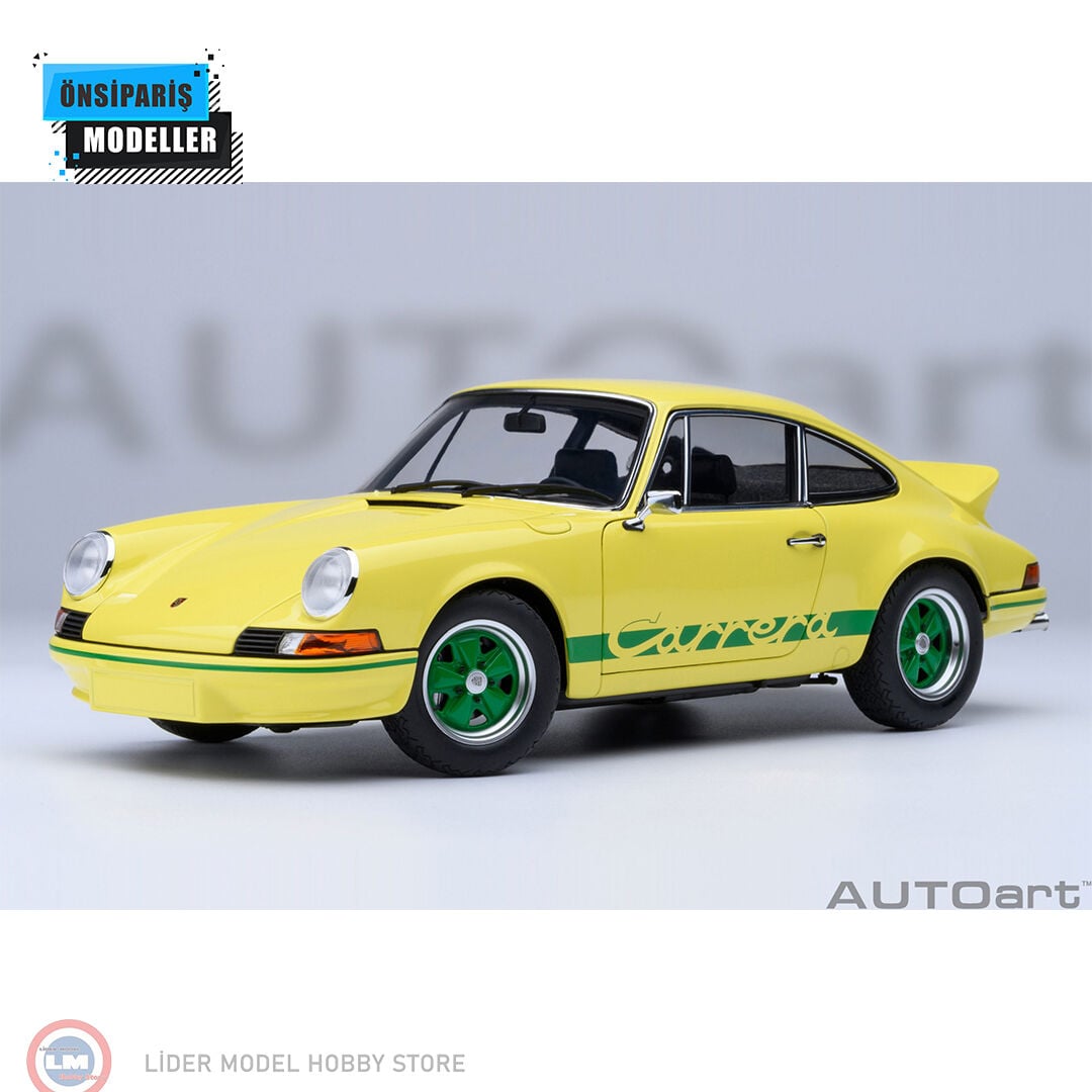 1:18 Autoart 1973 Porsche 911 Carrera 2.7 RS (Light Yellow with Green stripes)