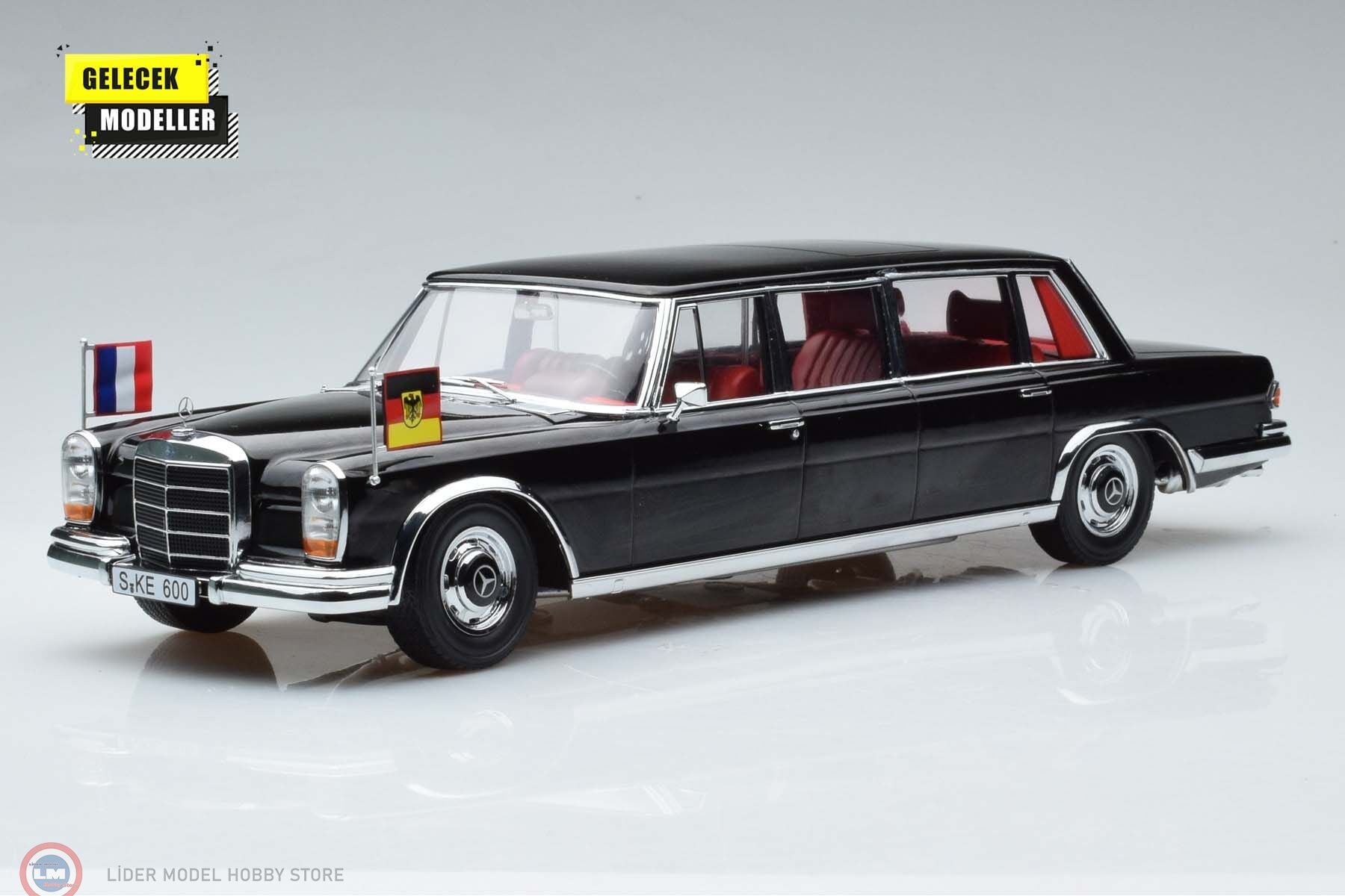 1:18 KK Scale 1964 Mercedes Benz 600 W100 Pullman '' Brandt / Pompidou ''