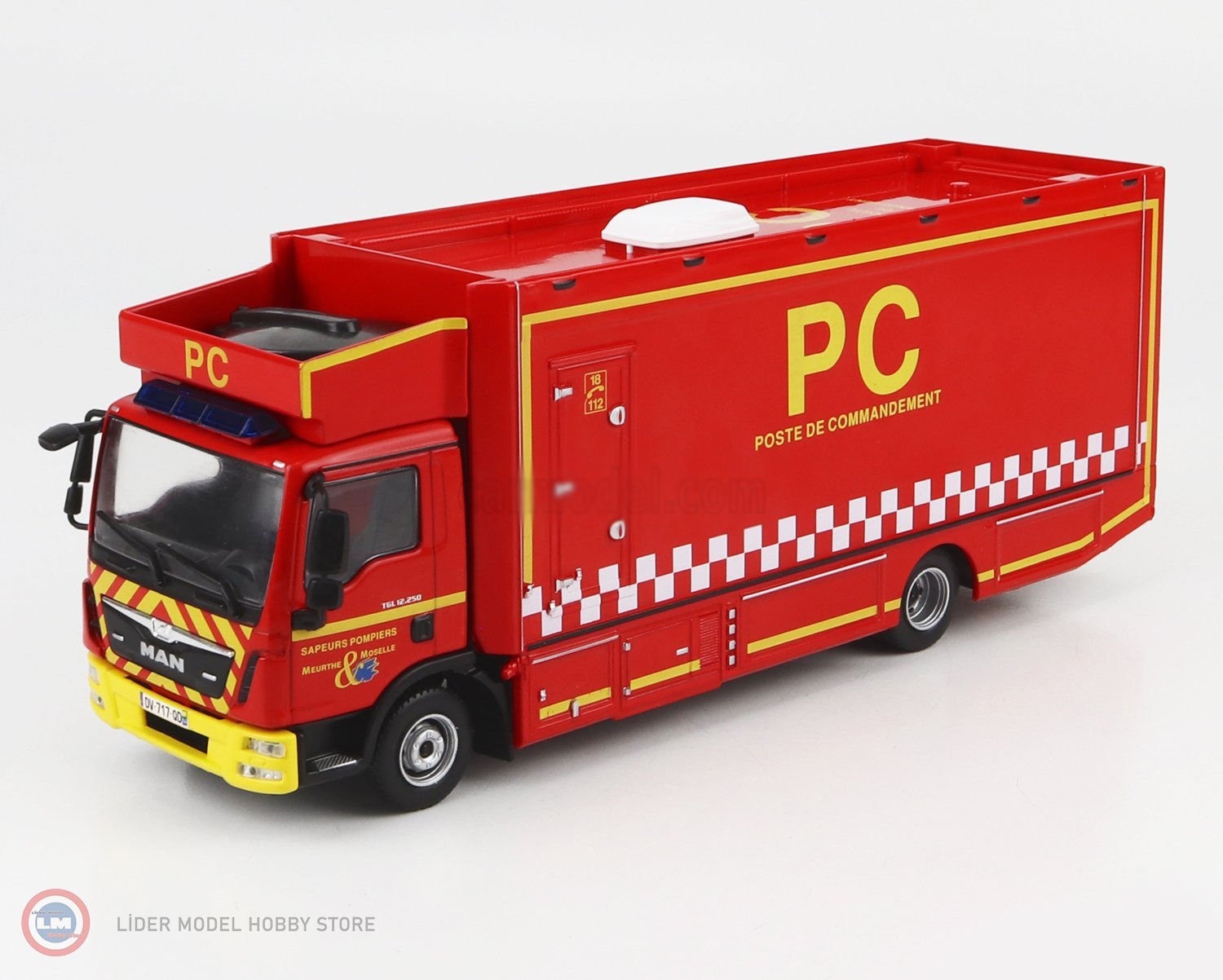 1:43 2015 Man TGL 12.250 TRUCK SAPEURS POMPIERS POSTE DE COMMANDEMENT FRANCE