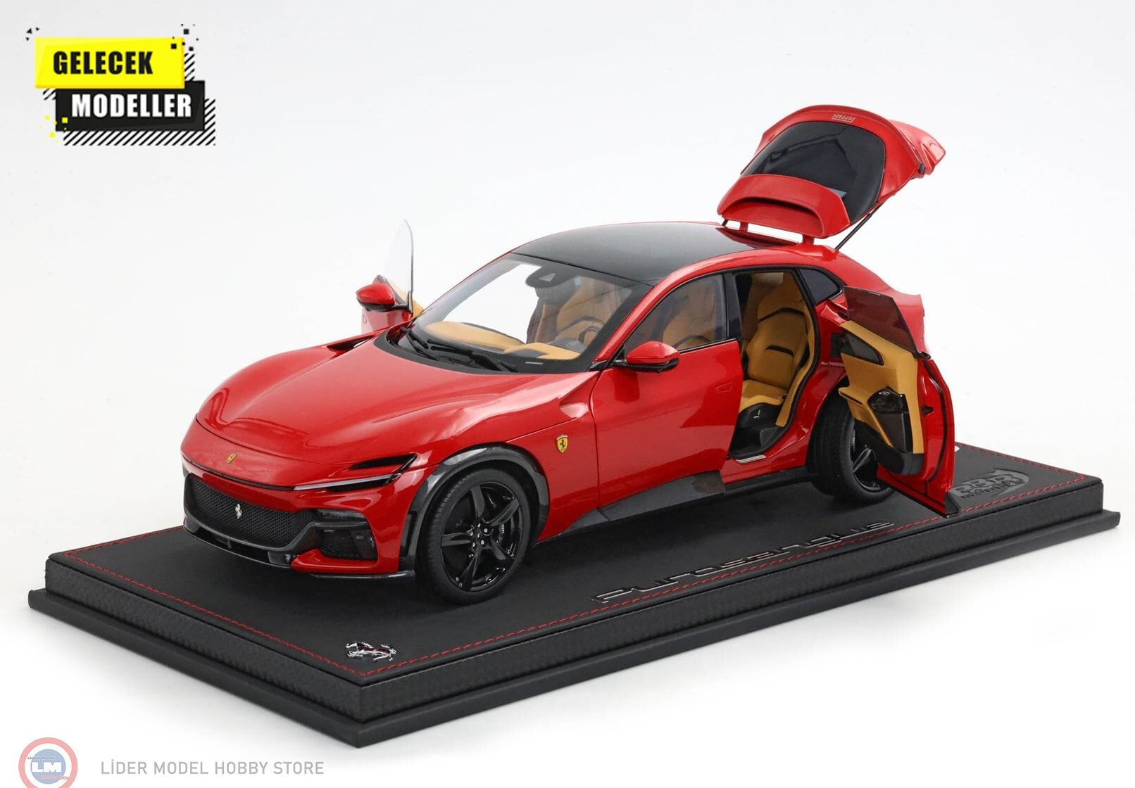 1:18 BBR Ferrari Purosangue diecast panoramic roof Rosso Corsa - black wheels