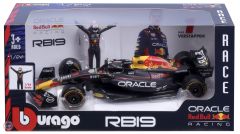 1:24 Burago 2023 Red Bull RB19 #1 MAX VERSTAPPEN - WORLD CHAMPION VERSION ve Altın Ayakkabılı Figür