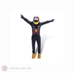 1:24 Burago 2023 Red Bull RB19 #1 MAX VERSTAPPEN - WORLD CHAMPION VERSION ve Altın Ayakkabılı Figür