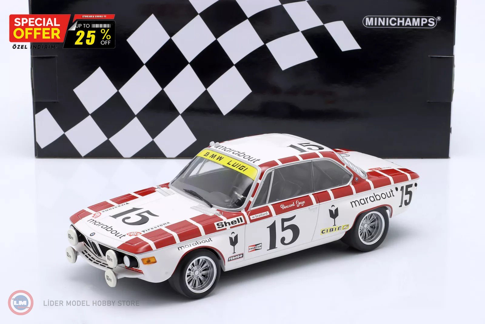 1:18 Minichamps BMW 2800 CS #15 - 24H SPA-FRANCORCHAMPS 1972