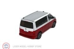 1:18 Otto 2021 Volkswagen T6 California Ocean Fortana Red Reflex Silver