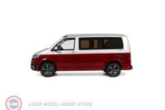 1:18 Otto 2021 Volkswagen T6 California Ocean Fortana Red Reflex Silver