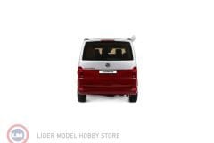 1:18 Otto 2021 Volkswagen T6 California Ocean Fortana Red Reflex Silver