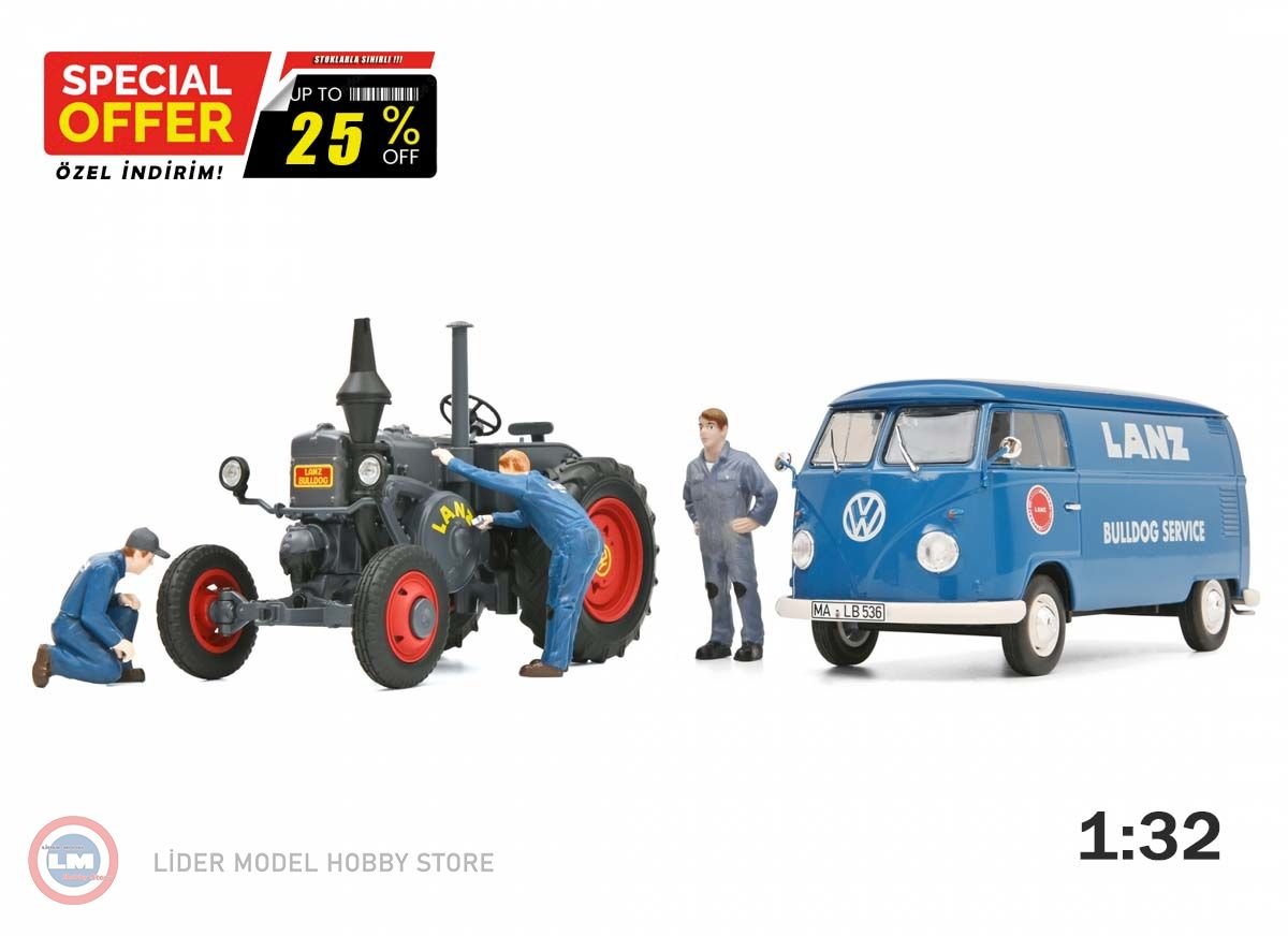 1:32 1956 Volkswagen T1b Lanz VAN ASSISTANCE - Bulldog Traktör