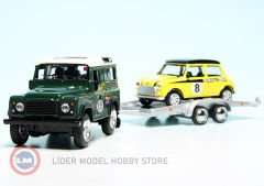 1:64 1983 Land Rover WITH TRAILER + MINI COOPER #8 RACE VERSION