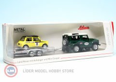 1:64 1983 Land Rover WITH TRAILER + MINI COOPER #8 RACE VERSION