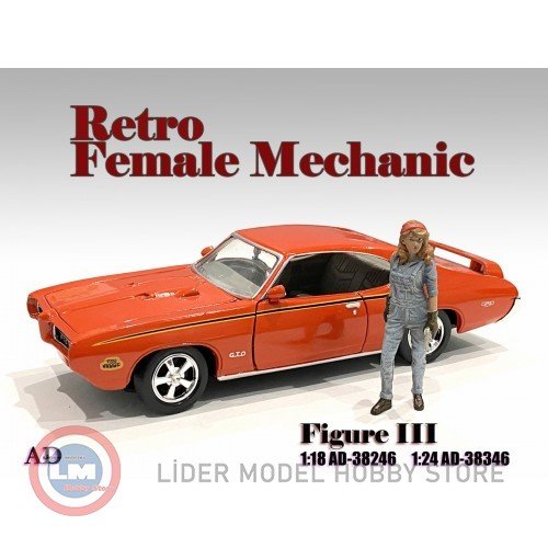 1:18  American Diorama '' Retro Female Mechanic '' Figür III 38246