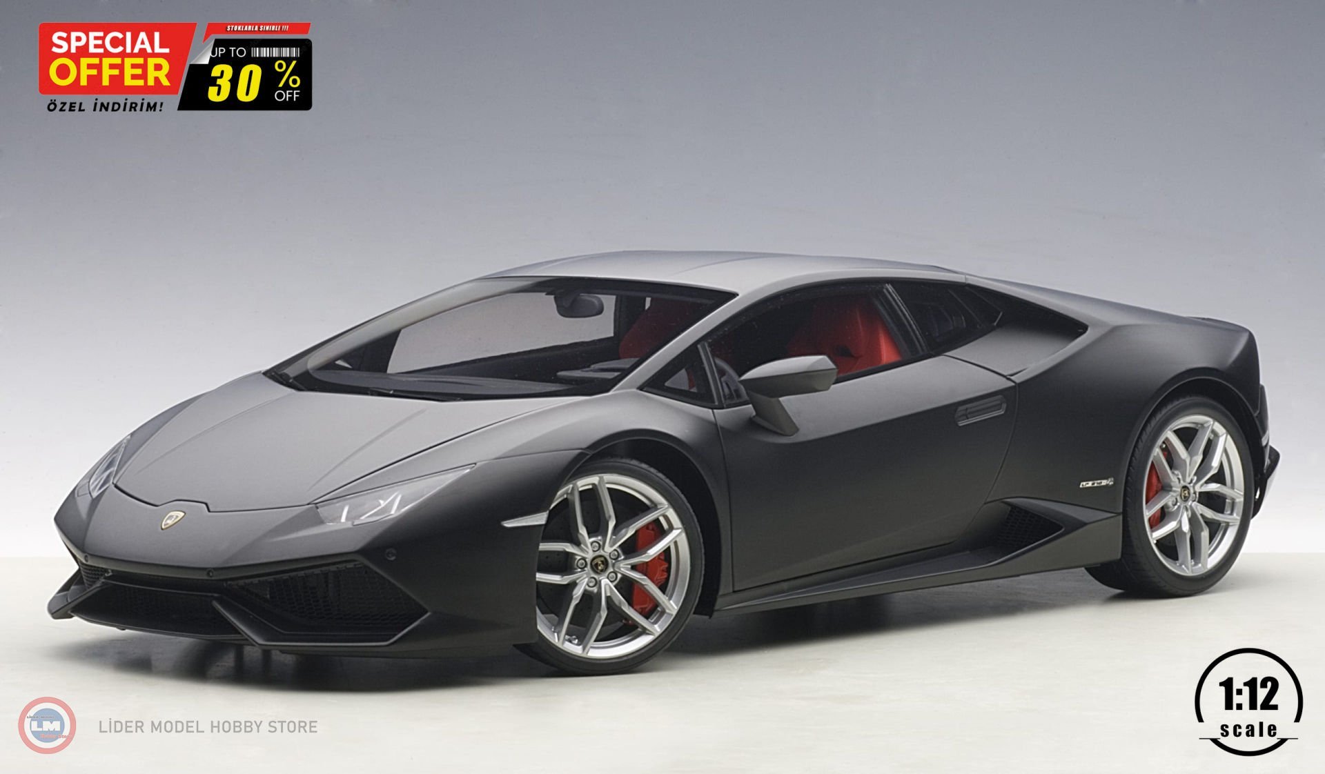 1:12 Autoart 2014 Lamborghini Huracan LP610-4 - Siyah