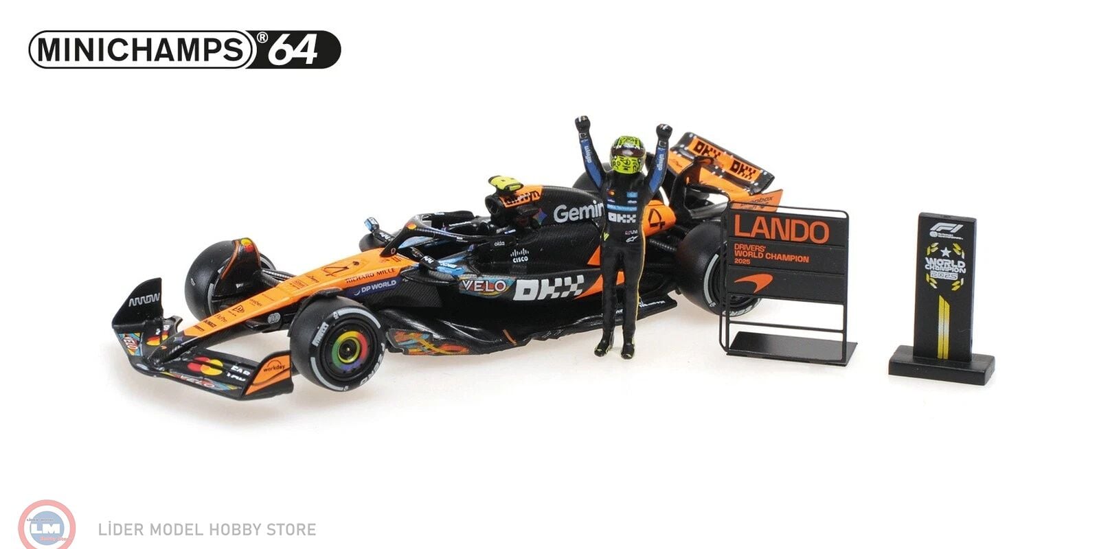 1:64 Minichamps 2025 McLaren  Lando Norris MCL39 #4 3rd Abu Dhabi GP Formula 1 World champion