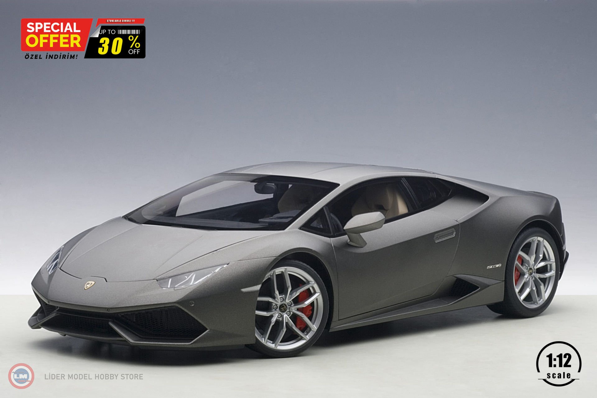 Autoart - 1:12 Autoart 2014 Lamborghini Huracan LP610-4 - Gri