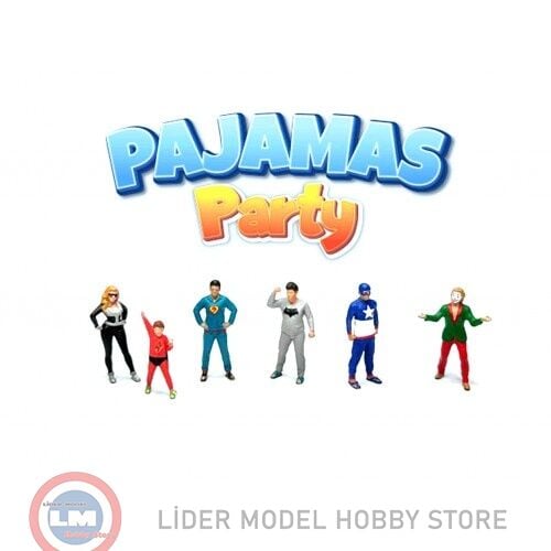 1:64 American Diorama Figure Set -  Pajamas Party