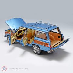 1:18 Jeep GRAND WAGONEER 1989 - Light Blue / Vanilla & Wood Panels