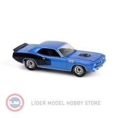 1:64 Greenlight 1971 Plymouth Cuda 440 6bbl Shaker in B5 Blue Cuda 60th Anniversary