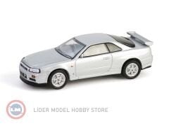1:64 Greenlight 1999 Nissan Skyline V-Spec R34 in Sonic Silver 25th Anniversary