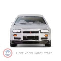 1:64 Greenlight 1999 Nissan Skyline V-Spec R34 in Sonic Silver 25th Anniversary