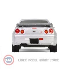 1:64 Greenlight 1999 Nissan Skyline V-Spec R34 in Sonic Silver 25th Anniversary
