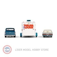 1966 Ford Thunderbird Convertible Dust Covered Top down with 1967 Ford F250 and Enclosed Car Hauler Thelma Louise 1991