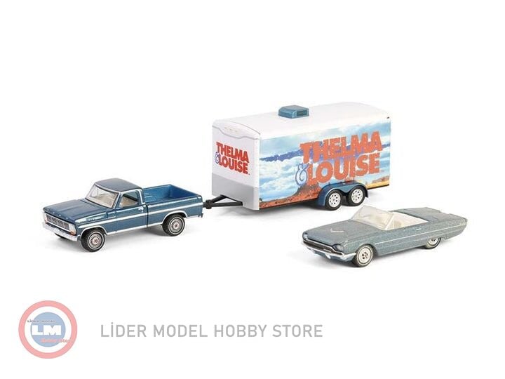 1966 Ford Thunderbird Convertible Dust Covered Top down with 1967 Ford F250 and Enclosed Car Hauler Thelma Louise 1991