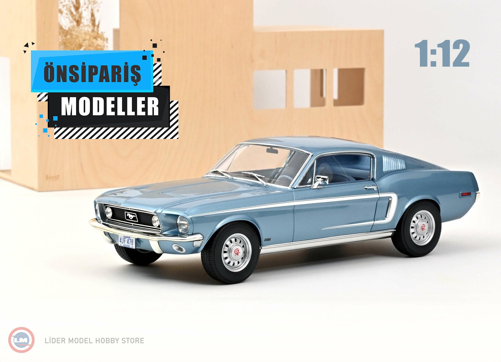 1:12 1968 Ford Mustang Fastback GT - Peşin Öde (%5 İndirim Kazan)