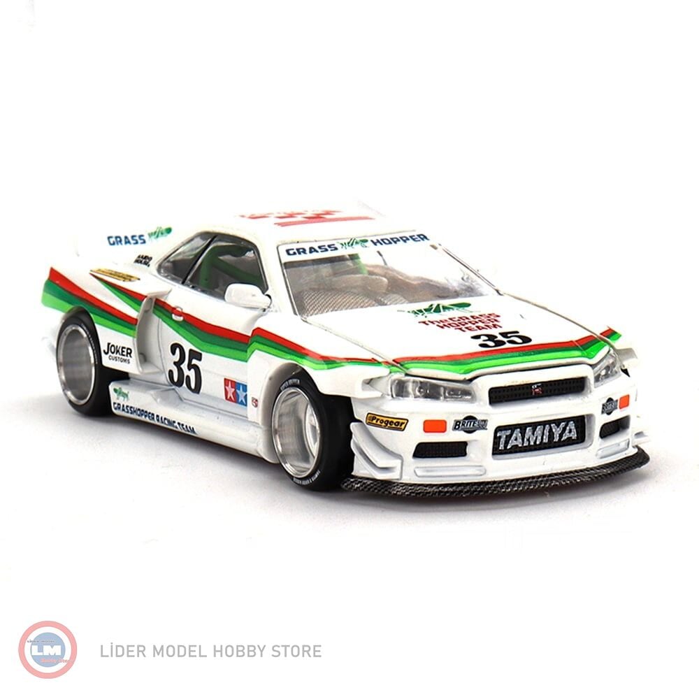 1:64 Mini GT Kaido 1998 NISSAN SKYLINE GTR R34 TAMIYA X KAIDO HOUSE THE GRASSHOPPER V1