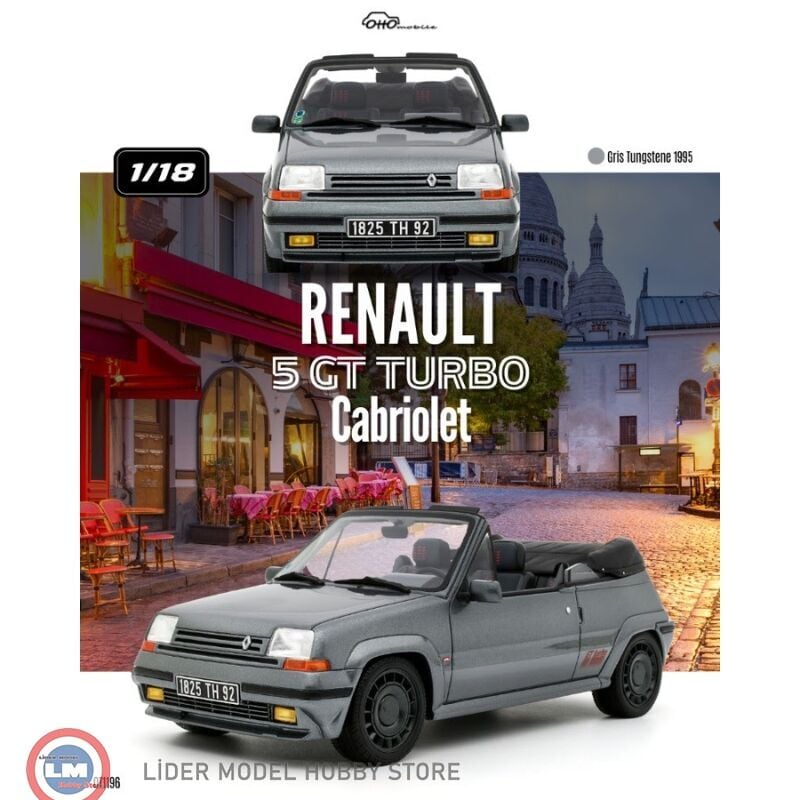 1:18 OTTO 1995 Renault 5 GT Turbo Cabriolet Gris Tungstene
