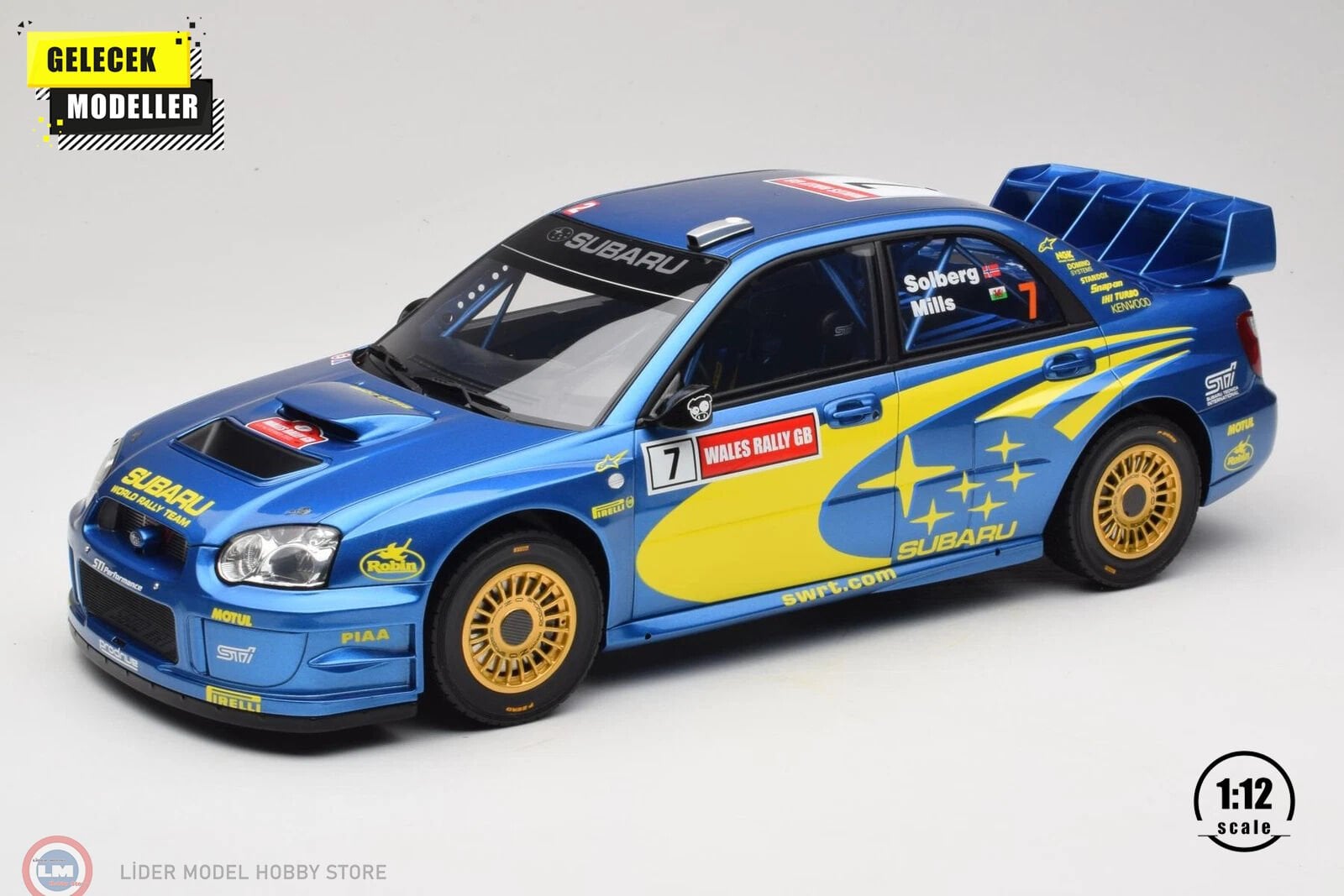 1:12 OTTO 2002 Subaru Impreza S9 WRC Rally of Wales Solberg #7