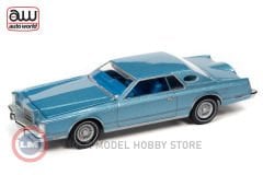 1:64 AutoWorld 1977 Lincoln Continental Coupe Mark V Medium Blue Poly
