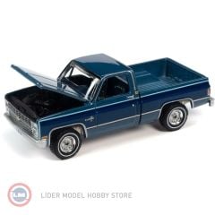 1:64 AutoWorld 1984 Chevrolet Silverado Light Blue Poly with Dark Blue Poly